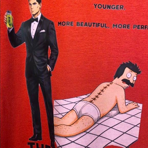 NWT!!  BOB BELCHER- ARCHER- THE SUBSTANCE parody tshirt - Picture 3 of 8